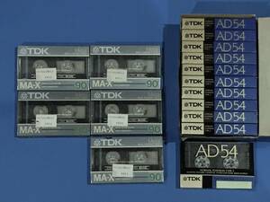 未使用未開封品　◆　TDKカセットテープ　MA-X９０　５本 と　AD-54　１１本　◆　貴重品