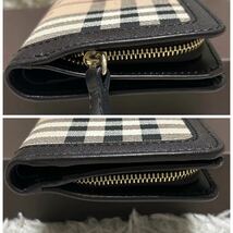 1円〜【未使用級】Burberry バーバリー 長財布 折り財布 ノバチェック ホースロゴ カーフレザー PVC 古銭入れ ブラウン メンズ レディース _画像5