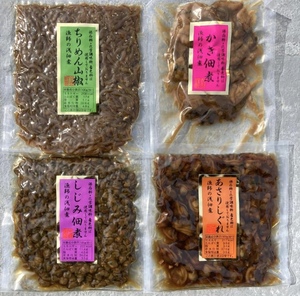 65【無添加 しじみ佃煮 120g】【無添加 国産 かき佃煮 80g】【無添加 国産 ちりめん山椒 120g】【無添加 あさりしぐれ 120g】