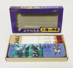 【未使用】 源平討魔伝 三種の神器 缶ペン 鉛筆 消しゴム 電波新聞社 ナムコ レトロ文具 80年代 Genpei Toumaden Sansyu no Jingi Namco