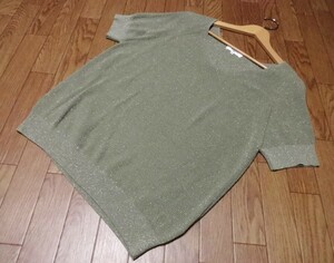 【NATURAL BEAUTY BASIC】カーキラメ半袖セーターM★新品♪