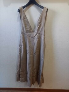 ナチュラルクチュール natural couture コットンサロペット フリンジ ベージュ サイズF