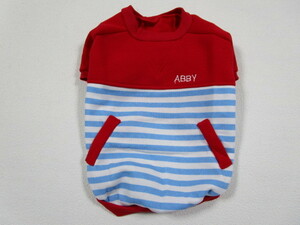 ABBYABBY　XLサイズ　胴回り54㎝　裏フリース　スエット　レッド・ブルーボーダー　タグ付新品　②