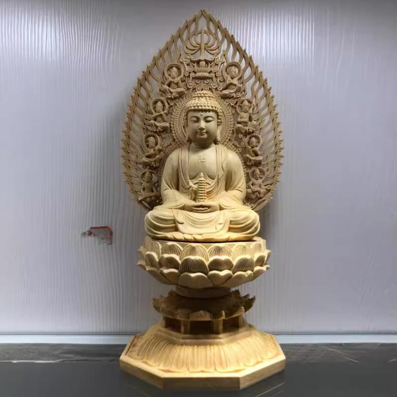 仏教美術品 薬師如来座像 木彫仏像 精密彫刻 極上品 仏教工芸品 仏師で