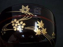 ★状態良好！【花筏蒔絵 平棗　仕覆付】木製漆器　直径6.7×高さ4.7cm　茶道具 茶器_画像6