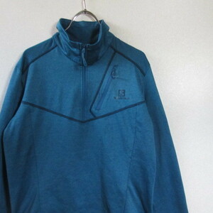 ○極美品 salomon サロモン◆DISCOVERY HALF ZIP MEN ディスカバリーハーフジップ アウトドア◆メンズ ブルー Sサイズ