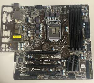 【中古/簡易確認】ASRock H77 Pro4-M 他製品向けパネル付属 / LGA1155 MicroATX