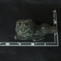 m001 H 正晴 青銅色 獅子 鋳銅香炉 在銘 香道具 高岡銅器 インテリア Lion Figure Incense Burner Censer_画像10