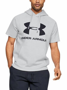 未使用美品・送料込★UNDER ARMOUR / UAライバルフリース フーディー パーカー★1345624 アンダーアーマー スウェット 半袖パーカー