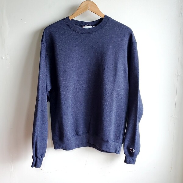 48◆チャンピオン CHAMPION ECO スウェット sizeM 紺系 ネイビー系 中古 古着 USED トレーナー AUTHENTIC