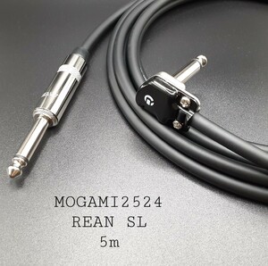  new goods [5m] Moga miMOGAMI2524+ Lien SL type plug * guitar base shield cable * space-saving black black 