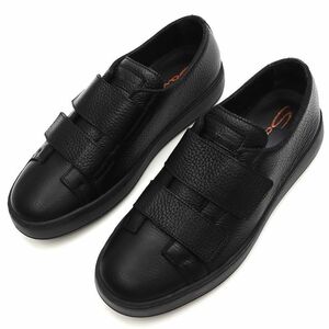 J0419S new goods Santoni/ leather sneakers [ size :UK6] black sun to-ni