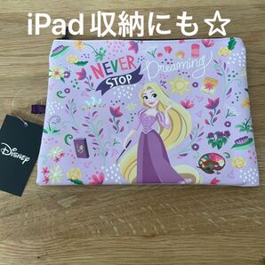 ディズニー　プリンセス　ラプンツェル　 ポーチ　iPad フラットポーチ　合皮　新品未使用　タグ付