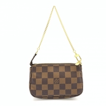 LOUIS VUITTON ルイヴィトン N58009 ミニアクセサリーポーチ ダミエ レディース チェーン ハンド ミニバッグ ブラウン 管理RT34813_画像1