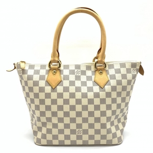 LOUIS VUITTON Louis Vuitton N51186sareyaPM Damier azur большая сумка застежка-молния открытие и закрытие серый белый ручная сумка портфель управление RT28332