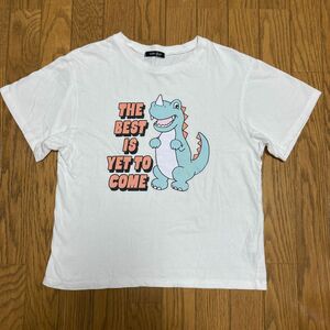 半袖Tシャツ　恐竜　白　