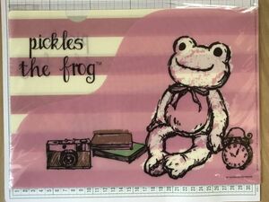 ピクルス ザ フロッグ　pickles the frog　かえるのピクルス　ボーダー　未開封　ダイカット・ポケット付きクリアファイル (8953)