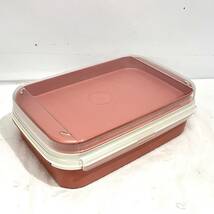 (志木)Tupperware(タッパーウェア) 保存容器 2種 4個セット カルテット スクエア型 シンプルボックス 2段 ライトグリーン/ピンク お弁当箱 _画像5