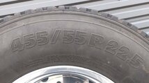 大型 シングル タイヤ ホイール付 455/55R22.5 ミシュラン Xone XDN2 2015年製 1本 溝約11mm ~ 12mm_画像8