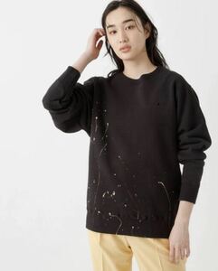 限定 ペイント ATON × ADAM ET ROPE別注 CREWNECK PULLOVER エイトン アダムエロペ クルーネック スウェット プルオーバー