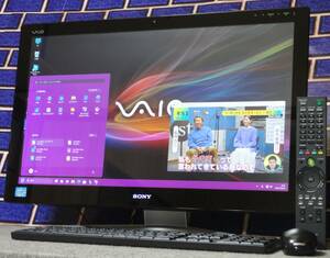 ◆Win11/スグつくTV/高速SSHD(SSD)1TB/快速i7/BRAVIA24型ワイド/地デジW録画/Blu-Ray/無線KB＆MU/Wi-fi/WebCam/Bluetooth/Office/SVL241◆