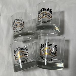 ジャックダニエル Tennessee whiskey グラス4個セット　ロックグラス　希少デザイン　新品