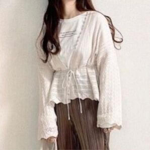 カーディガン ニットカーディガン レーシーニットカーディガン サマーニット