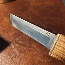 高品質 2刃木鞘ナイフ D2鋼刃 和式小刀 伝統工芸　日本刀型 キャンプ　アウトドア　釣り 野外登山_画像5
