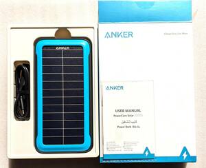 【 送料無料！ 】 ソーラーモバイルバッテリー Anker PowerCore Solar 20000 A1650 防塵・防水・耐衝撃構造、PSE適合 大容量充電 