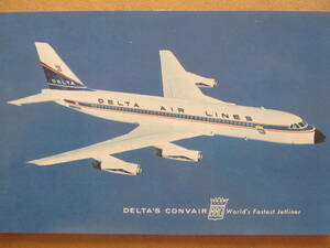 DELTA航空【Convair 808機】絵葉書 A