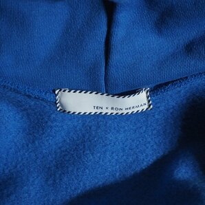 M2041z1 ▼TEN テン × RON HERMAN ロンハーマン▼ Sweat Zip Hoodie Dress フレア スウェットワンピース ブルー XS / パーカー 秋冬の画像5