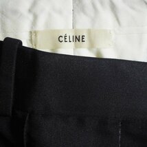 M2971f56　▼CELINE セリーヌ▼　ポリエステル シルク センターステッチ クロップドパンツ ブラック 34 / 黒 フィービー期 春～秋_画像5