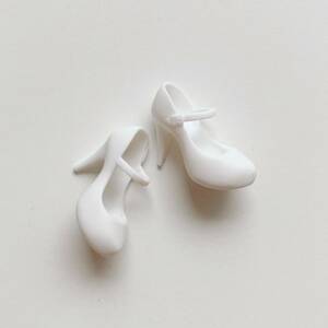【ラスト1】Licca リカちゃん、1/6ドール用 ストラップ ハイヒール 靴（白｜ホワイト）