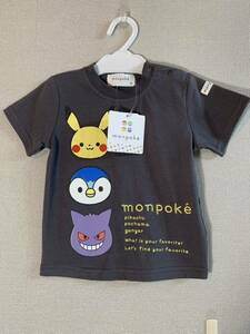 ポケモン ポケットモンスター 公式ベビーブランド monpoke モンポケ 半袖Tシャツ 集合 グレー 80センチ 新品未使用