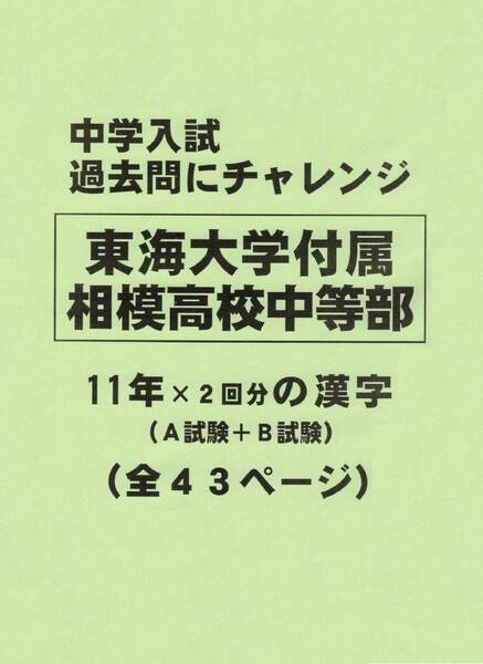 【特典付き】東海大学付属相模高校中等部（神奈川）１１年分の過去問『漢字の読み・書き』
