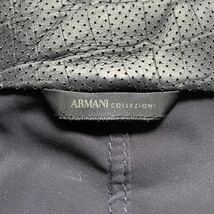 【極美 クロコダイル】アルマーニ ARMANI COLLEZIONI レザージャケット XLサイズ ラムレザー 羊革 ライダース 型押し ストレッチ ブラック_画像7