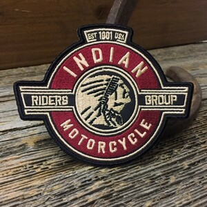 送料無料 インディアン モーターサイクル ワッペン ◆ Indian Motorcycle アメリカ バイク 単車 アイロン接着対応 パッチ CAWP065