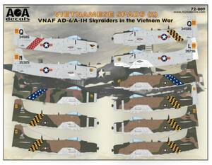 AOA Decals AOA72009 VNAF AD-6 / A-1H Skyraiders in the Vietnam War 'Vietnamese Spads' Part 2 1/72 デカール