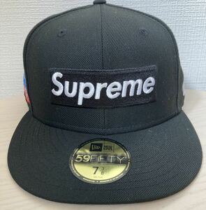 極美品 Supreme NEW ERA ニューエラ 7 3/8 BLACK BOX Logo ニューエラキャップ 帽子 1994 World Famous 黒