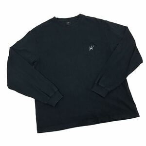 NC169 HUF ハフ 長袖 Tシャツ ロンT ロング ティシャツ トップス カットソー メンズ L ブラック 黒 コットン 綿 100%