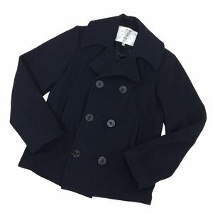 ※D-⑦ USA製 FIDELITY フィデリティ 長袖 PEA COAT ピーコート 上着 羽織り トップス 毛80%他 ネイビー系 メンズ S