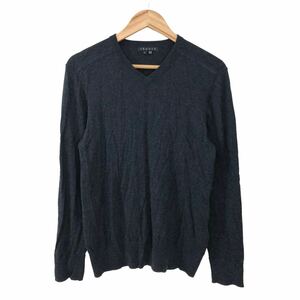 H663 theory セオリー BRODIE シルク カシミヤ 長袖 Vネック ニット セーター 薄手 トップス グレー系 メンズ S