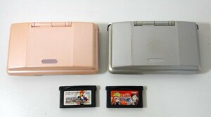 【ジャンク】任天堂 Nintendo DS NTR-001 プラチナシルバー/キャンディピンク マリオ/ナルト ソフト