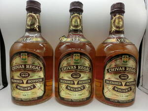 《・シーバスリーガル 12年・ ウイスキー3箱セット・CHIVAS REGAL ・容器の容量、750ml・アルコール分、43度・未開栓、保管品》