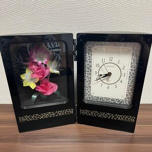 置き時計　お花付き　美品！