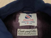 50'S ビンテージMBS CASUALS L/S RAYON BOX SHIRTループカラーシャツネイビー15Mサイズ襟芯なしラルフローレンUSA製ロカビリー_画像6