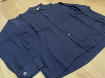 50'S ビンテージMBS CASUALS L/S RAYON BOX SHIRTループカラーシャツネイビー15Mサイズ襟芯なしラルフローレンUSA製ロカビリー_画像3