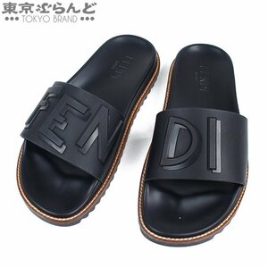 101691574 フェンディ FENDI スライド ロゴ サンダル 7X1148 ブラック ラバー サンダル メンズ