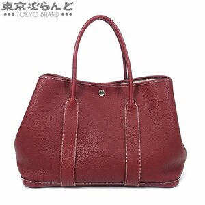 101692877 1円 エルメス HERMES ガーデンパーティ PM □Q刻印 ルージュアッシュ シルバー金具 フィヨルド トートバッグ ユニセックス