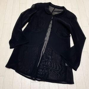 和60★ pierre cardin ピエールカルダン シアー ジャケット 9 レディース ブラック